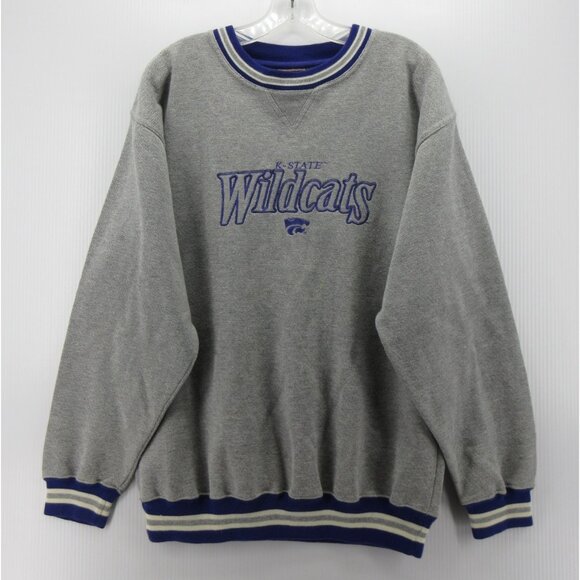 VINTAGE Kansas State University Wildcats Sweatshirt Large Red Oak 90s * - Picture 1 of 13